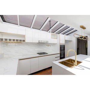 Một Nghiên Cứu Trường Hợp Của Dự Án Nhà Ở Ở Sydney Úc Trắng Shaker Tủ Bếp Với Vàng Xử Lý Và Phòng Tắm Vanity Trắng - Product Image 4