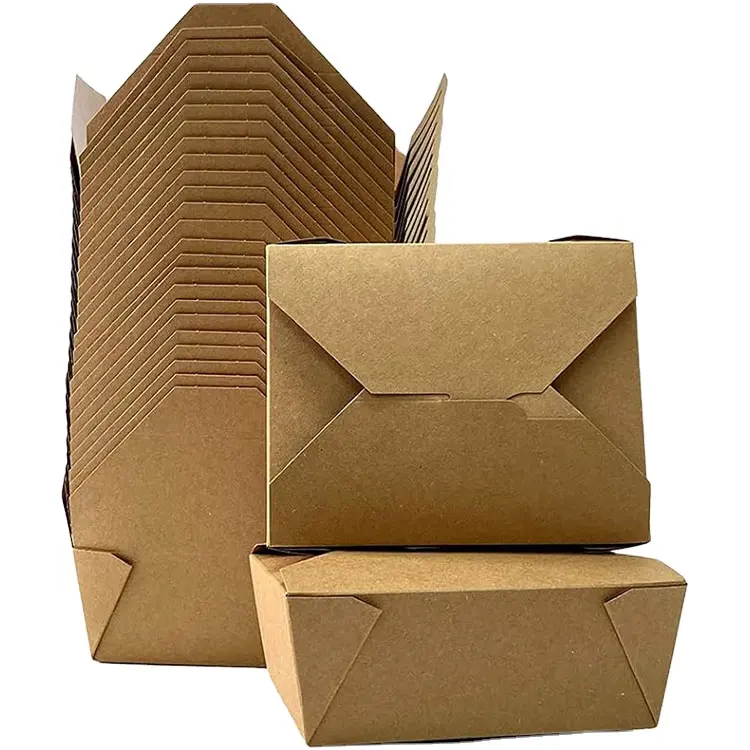Cajas de papel para llevar chinas reciclables 100%, 50pk, a prueba de fugas, a prueba de grasa, contenedores para restaurantes, servicio de comida