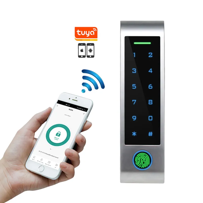 Secukey Smart keyboard Tuya Ble Electric Lock, Digital Fingerprint Access Control 125KHz 13.56MHz lettore di schede a doppia frequenza