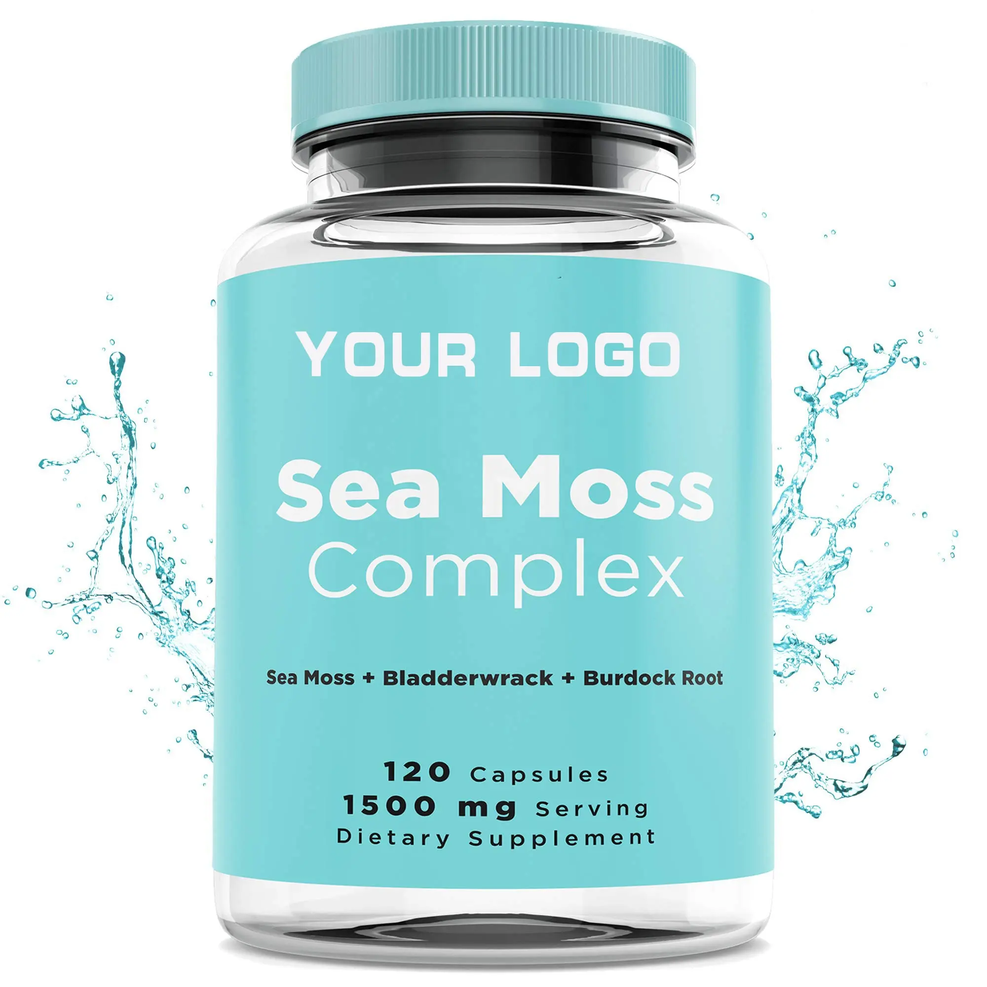 Organisch Rijke Minerale Energie Ondersteuning Supplement Ierse Zee Moss Met Bladderwrack Kliswortel Capsule