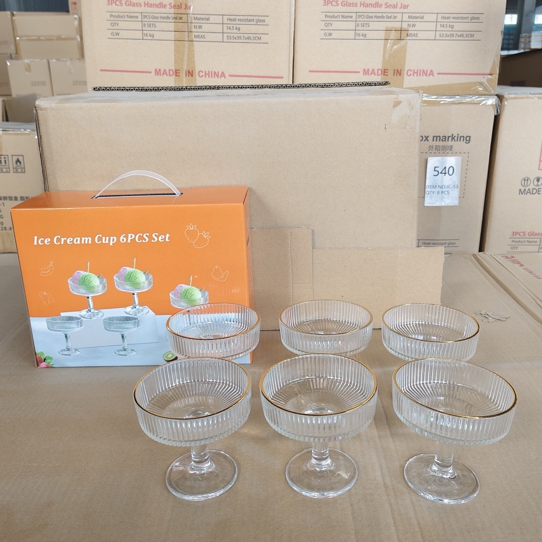 Barre verticale transparente estampage à chaud ensemble de six pièces