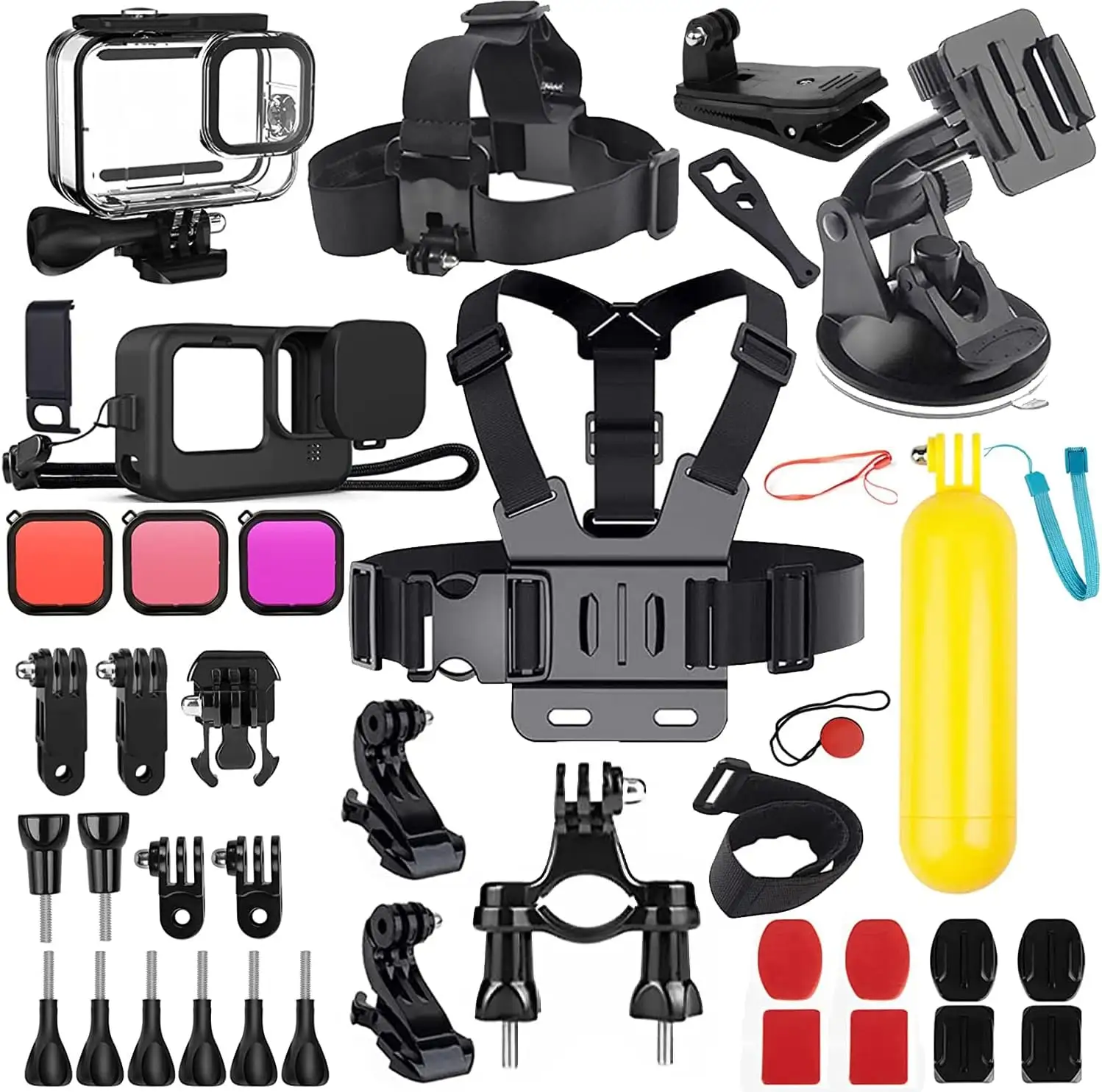 Popular Waterproof Housing Silicone Case Suction Cup Bike Mount Travel Accessories Kit Bag For GoPro Hero 12 11 10 9 Black