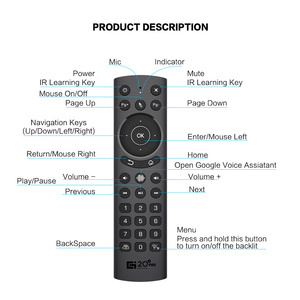Neuankömmling G20S PRO Air Mouse mit beleuchteter drahtloser 2,4-G-Fernbedienung IR-Lerncode Sprach assistent für TV - Product Image 2