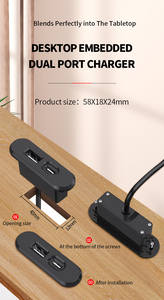 Gömme USB Hub 18W USB-C hızlı şarj USB bir masaüstü gömülü mobilya şarj yatak masası kanepe - Product Image 6