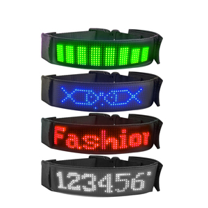 Glow <strong>Dark</strong> RGB LED Pet Dog Collar Rechargeable APP Control Night Safety Light with Scrolling <strong>Display</strong> for Outdoor Use - Product Image 1