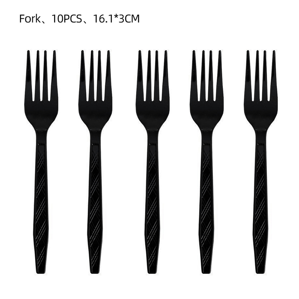 Noir - 10 fourchettes en plastique