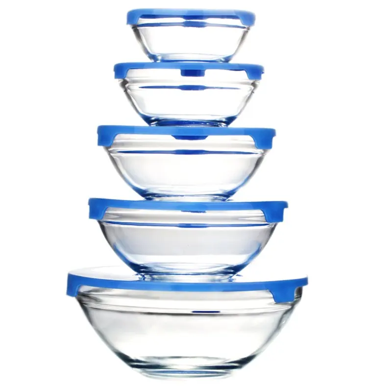 Special Design Kitchen Irregular Glassware Salad Bowls Glass Bowl Set For Restaurant