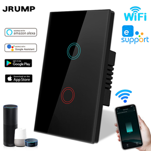 定制Ewelink 120 AU/US WIFI触摸智能壁灯开关1 2 3 4组单极断路器10A最大电流3路 - Product Image 2
