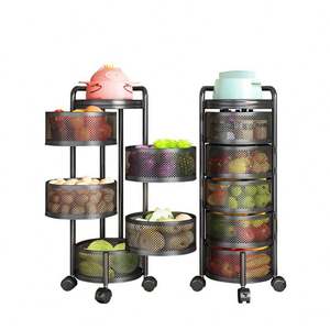 Wholesale Price 3 <strong>4</strong> 5 <strong>Tier</strong> <strong>Rack</strong> Multi Layer Rotatable Storage Vegetable Basket 360 Degree <strong>Rotating</strong> Baskets <strong>Rack</strong> - Product Image 1