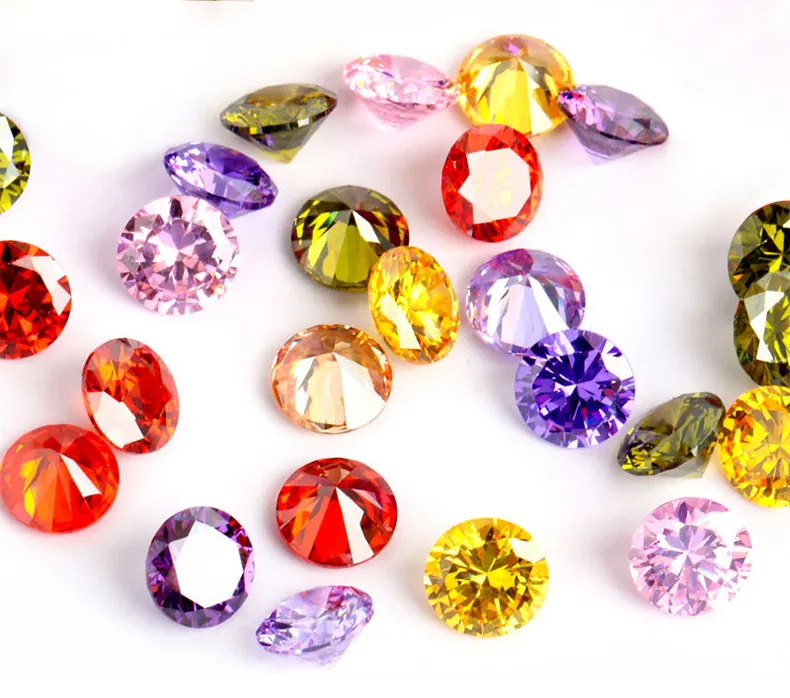 Factory Wholesale Price 3.0mm-15.0mm Round Cut CZ Stones Synthetic Loose Zircon Stones Cubic Zirconia Gemstones