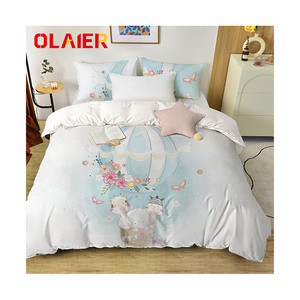 Breathable 100% Digital Print French Style <strong>Bedding</strong> Set Washed Flax Bed Sheet Set - Product Image 3