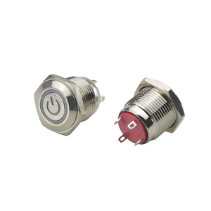 Interruptor de botón momentáneo de metal, pulsador de encendido de punto de bloqueo automático, resistente al agua, industrial, led - Product Image 3