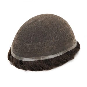 Tul22 טבעי בלתי נראה גרמנית-קו תחרה 100% בתולה שיער אדם בתולה פאות עבור גברים בחדות גבוהה