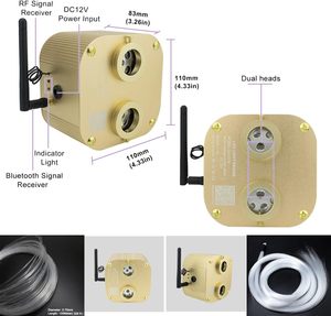 Upgraded 20W Fiber Optic <strong>LED</strong> Ceiling Lighting Kits Twinkle <strong>Star</strong> 1100pcs 0.03in 13.1ft Strands with Dual Port 12V Pmma Lamp Body - Product Image 4