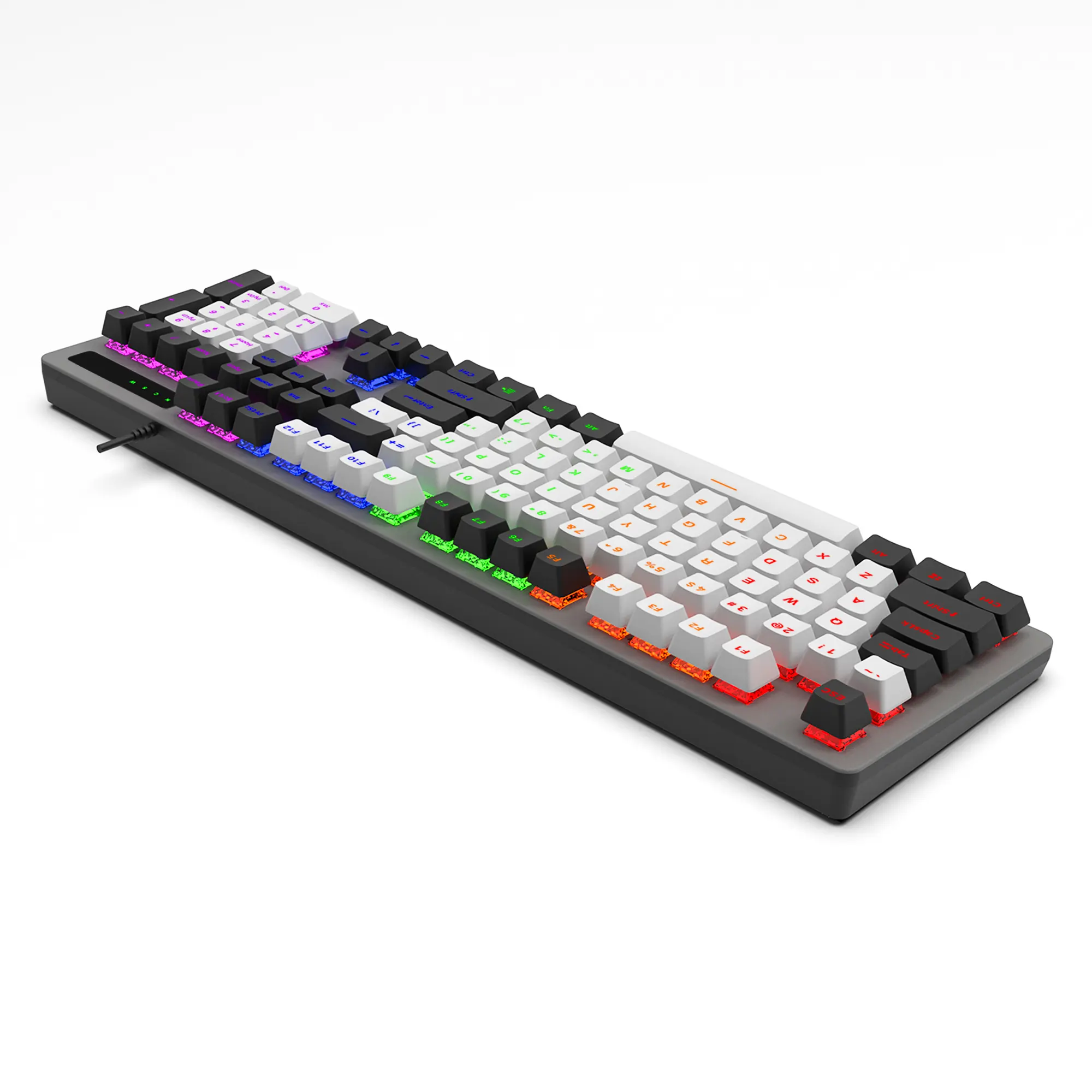 JK104 ABS Keyboard berkabel, Keyboard Gaming lampu latar LED RGB untuk Laptop PC Gamer