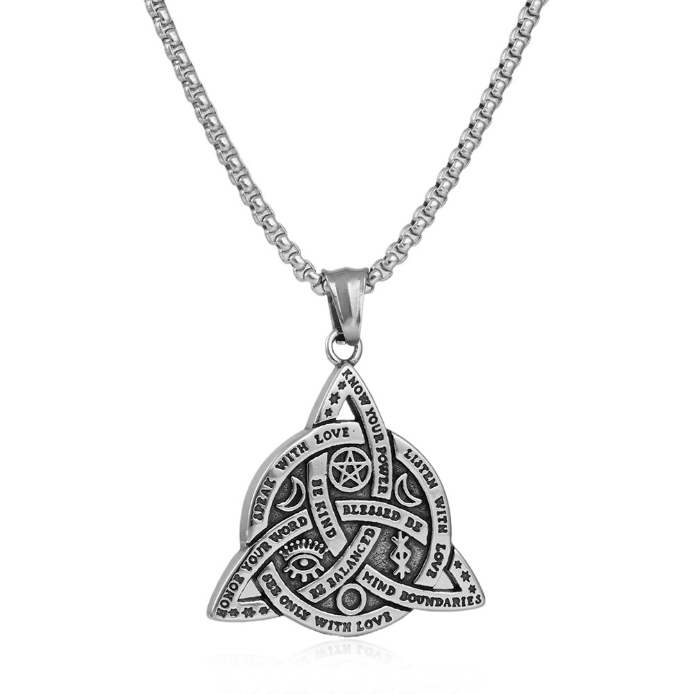 Pendentif simple couleur acier