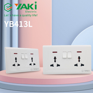 YAKIUKウォールスイッチとソケット電気スイッチソケット隠し家庭用シングルコントロールデュアルコントロールスイッチソケット