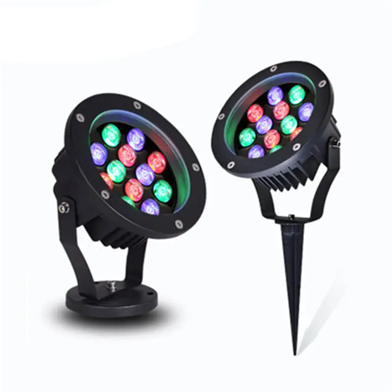 Hochleistungs-Außen landschaft Garten Spot beleuchtung 6W 9W 12W 15W 18W 24W 36W RGB LED Spike Light