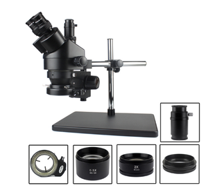 Microscopio estéreo trinocular Simul-Focal 3.5X-90X, microscopio industrial USB Digital compatible con 38MP y cámara para reparación - Product Image 5