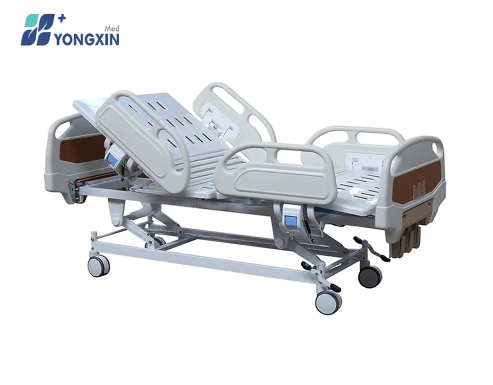 Mobiliário médico multifuncional luxuoso abs 3 manivela elétrica cama de enfermagem hospitalar curva completa