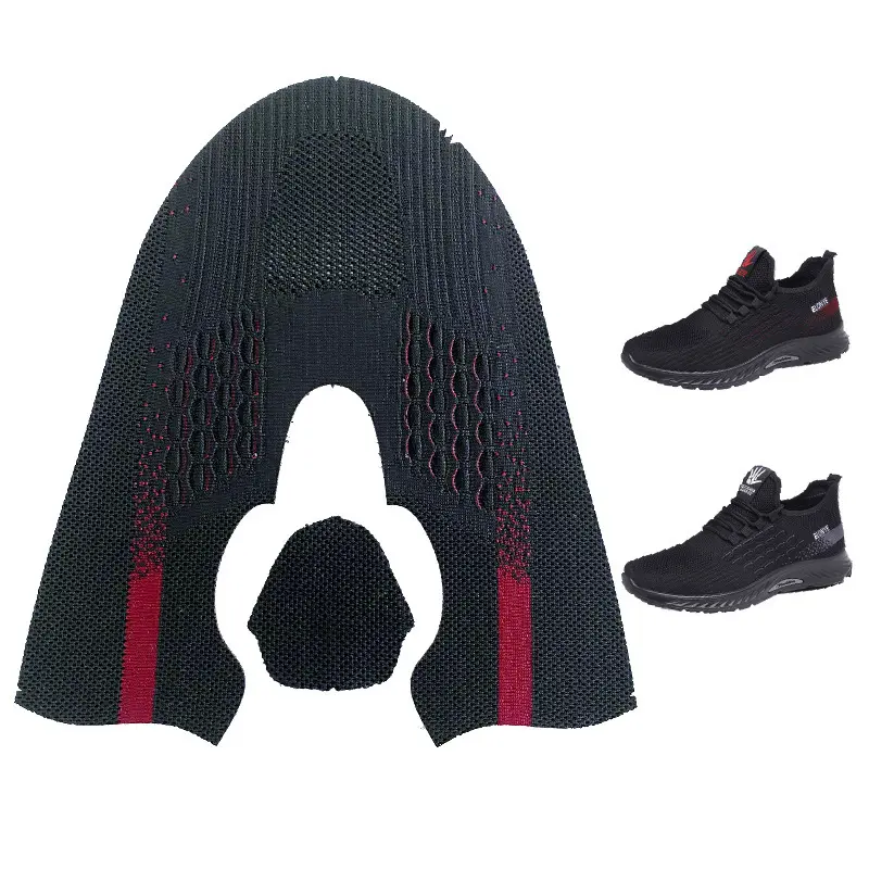 HJ Unisex Slip-on Breathable Mesh 100% Polyester Flying Knitted Sock Shoe Vamp Upper Part footwear material pointelle fabric
