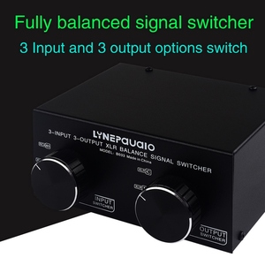3入力から3出力までの完全バランスXLR信号パッシブステレオセレクタースイッチスイッチャー/バランスXLRからアンバランスオーディオコンバーター - Product Image 4