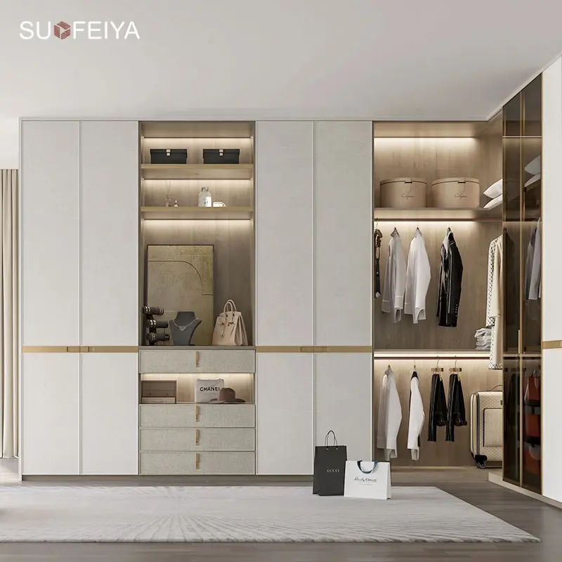 SUOFEIYA современный дизайн, алюминиевые профили для стеклянной дверной рамы, профиль для гардеробных шкафов