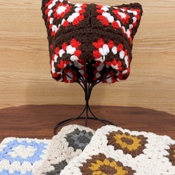 Patchwork cat ear brown