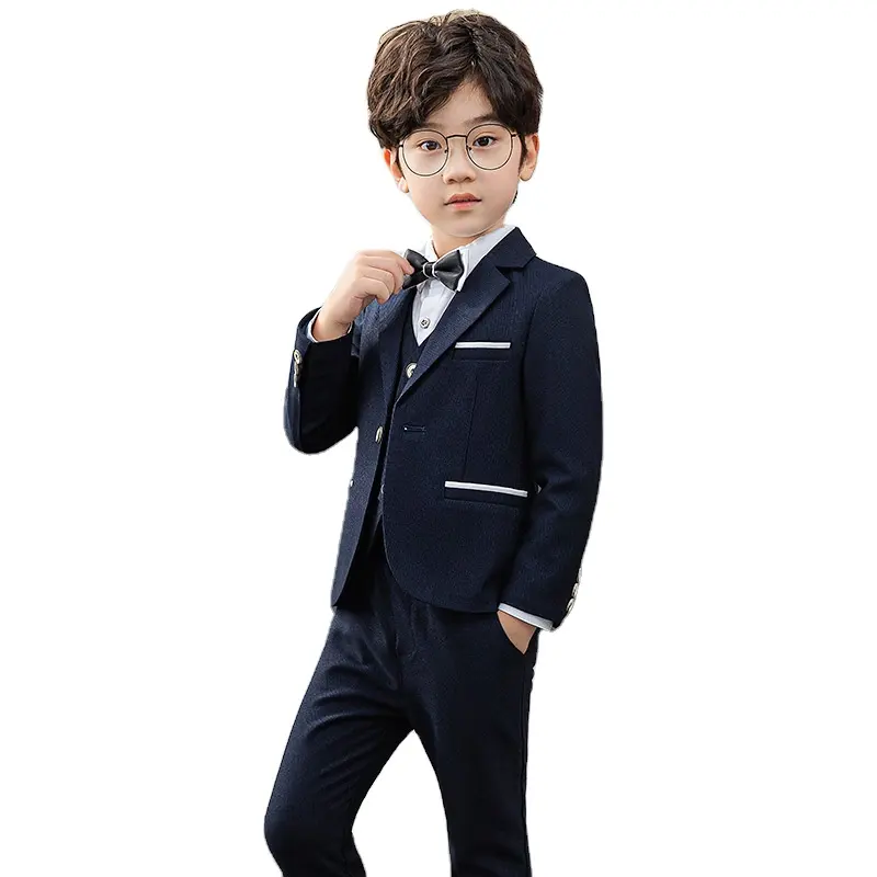 Trajes de boda para niños pequeños, esmoquin Formal, traje de fiesta, uniforme escolar para bebé, traje de negocios elegante, color negro, 2022