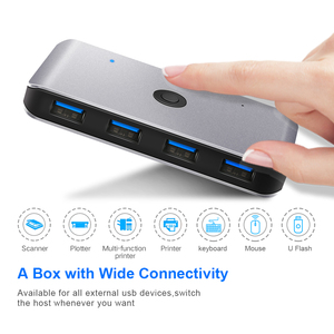 <strong>KVM</strong> <strong>Switch</strong> 2 in <strong>4</strong> Out USB 3.0 <strong>Switch</strong> Box Selector for PC Keyboard Mouse Scanner Printer Drive Card Reader