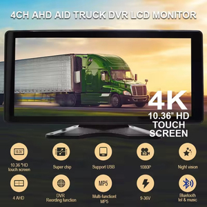 10.36 inch <span class=keywords><strong>4</strong></span>-kênh chia màn hình xe DVR Ghi màn hình AHD đảo ngược máy ảnh cho phía trước phía sau xem ban đêm cho xe tải thương mại - Product Image 2