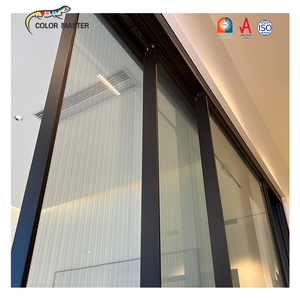 Oficina y seguridad del edificio Rotura térmica Low-E Marco de aluminio Puertas de doble acristalamiento Ventanas con persianas integradas - Product Image 3