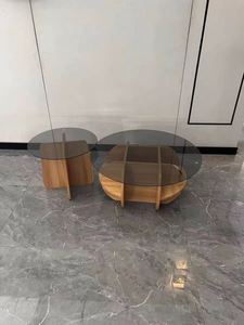 2つの金属テーブルのセット高品質手作りデザイナーセンターテーブル丸型卸売高級新しい金属コーヒーテーブル - Product Image 3