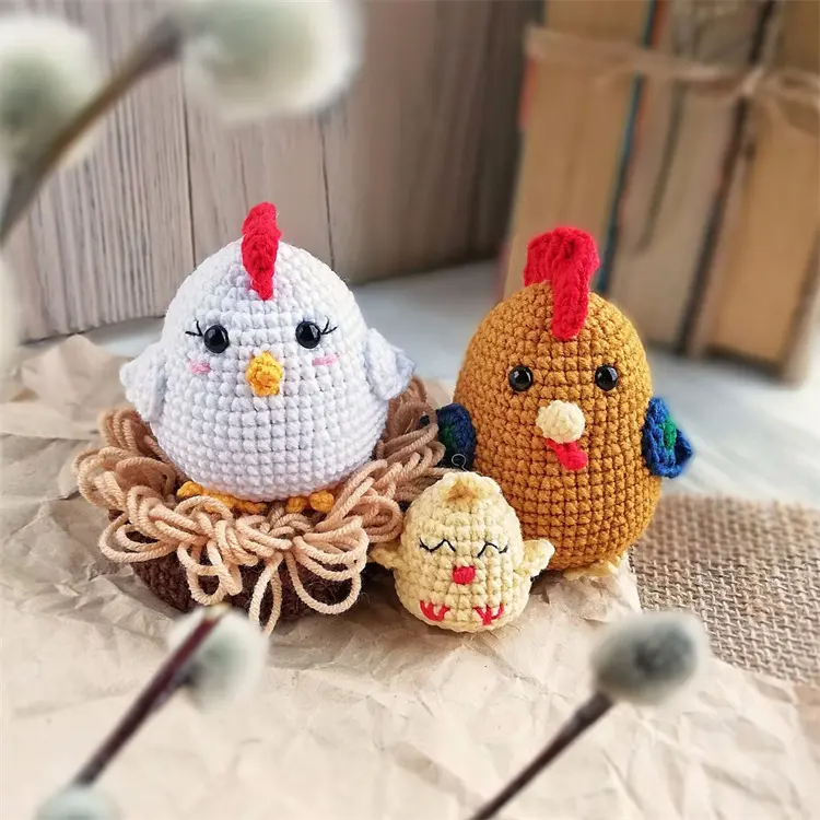 Crochê de Natal para crianças, animais de fazenda, brinquedo de crochê para crianças, galo de crochê, frango, amigurumi, pássaro, brinquedo de crochê