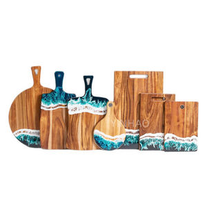 Yunhao nóng bán nhựa Epoxy thớt gỗ keo với sóng biển và mô hình bãi biển sông cho thực phẩm nấu chín cắt - Product Image 1