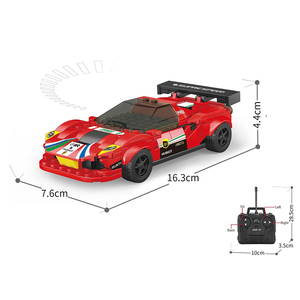 Çocuk 1:20 DIY birleştirin uzaktan kumanda spor araba yapı taşları Rc araba inşa kiti - Product Image 4