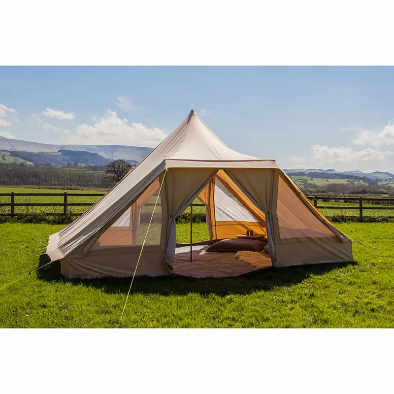 Impermeabile tela di cotone all'aperto famiglia glamping 5x4m touareg campana tenda di lusso tente-camping safari