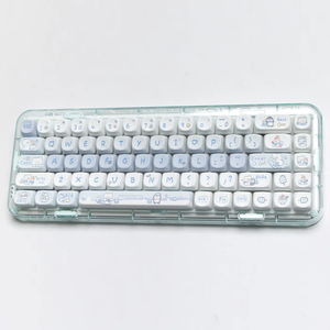 140 <strong>Keys</strong>/Set Ice Bear Keycaps DYE-SUB PBT SOA Profile Blue Anime Keycaps Alice Layout for Mechanical Keyboard 2.25U 2.75U
