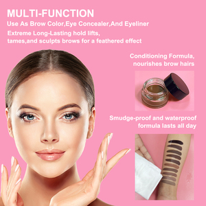 Low Moq Private Label Makeup Eyebrow Gel 5 Colors Waterproof Eyeliner Eyebrow Cream - Product Image 5