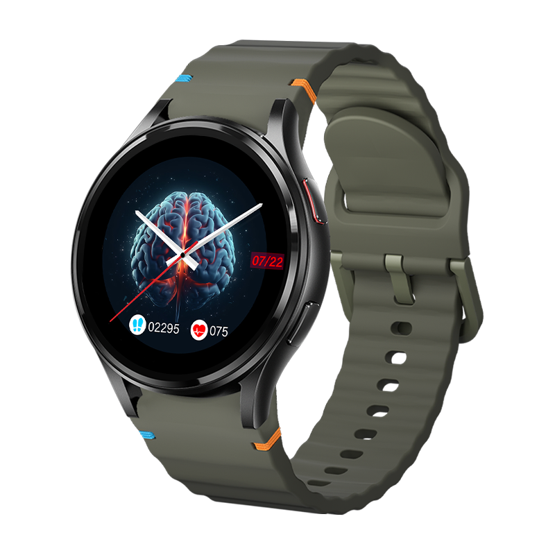 Black case, Green strap