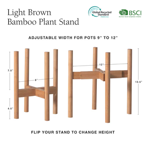 ขาตั้งกระถางต้นไม้ทำจากไม้ไผ่ปรับได้สีธรรมชาติขนาด8 " - 12" - Product Image 6