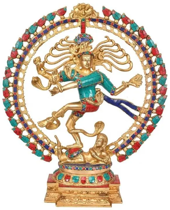 Estatua de Metal de Lord Natraja Dancing Shiva, estatua de Metal de colores para decorar, estatua de Dios Shiva para adoración