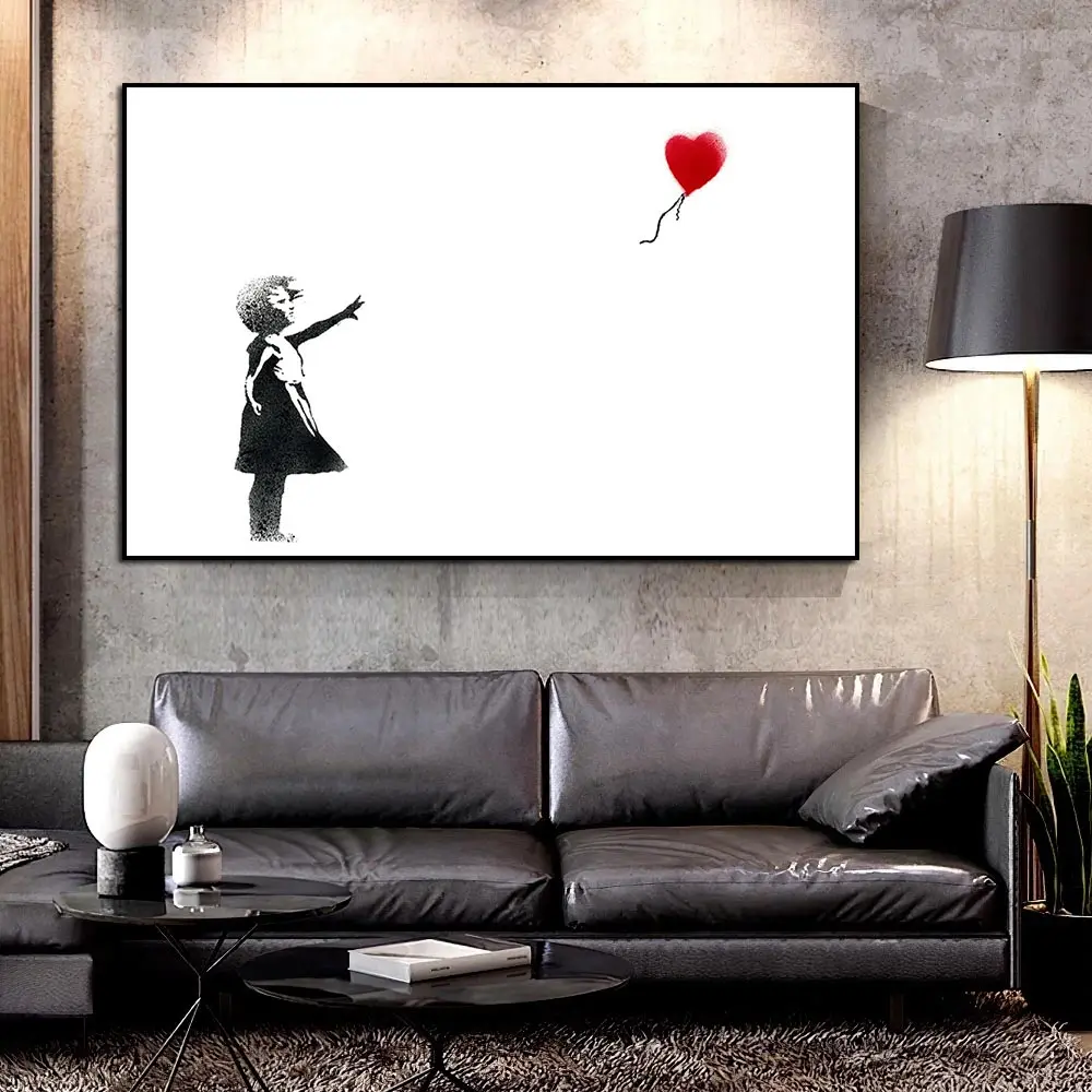 Banksy Series Girl With Balloon Pop Street Wall Art Pictures And Posters For Home Decor Cuadros Living Room Decoration Canvas