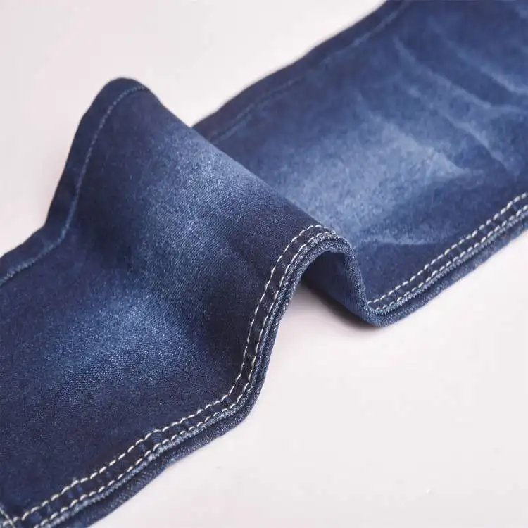 Изготовленный на заказ цвет хлопок полиэстер смешанная ткань стрейч саржевая ткань удобная промытая джинсовая ткань