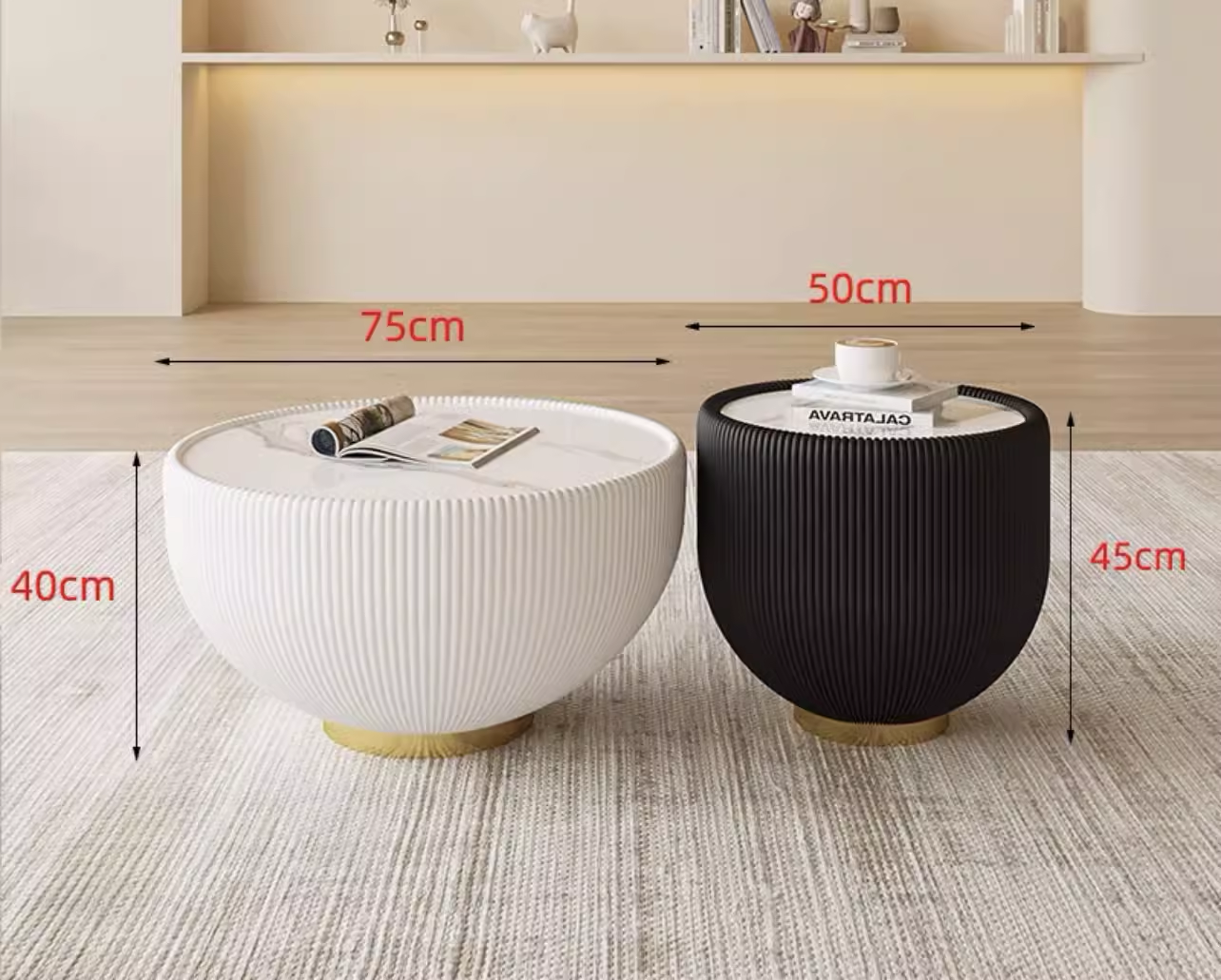 Combinaison de table basse grand et petit bol