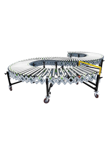 Transportador de rodillos flexible de correa de junta tórica de acero inoxidable con ruedas expandibles de carga y descarga logística de largo alcance - Product Image 2