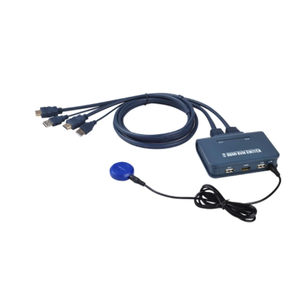 最佳新2端口HDMI兼容VGA DVI KVM开关键盘鼠标USB 2.0共享切换器分路器盒，带遥控器USB电缆 - Product Image 2