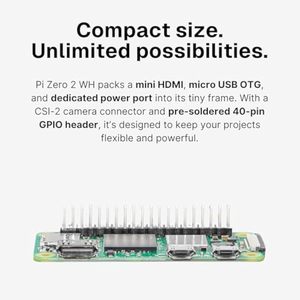 AIsmartlink 2WH Zero case LCD 2040 pantalla Header Quad-Core 1GHz CPU 512MB RAM 40 GPIO CSI Cámara Raspberry PI zero 2 W tablero