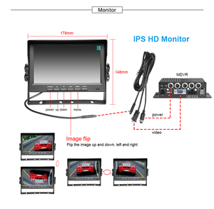 Sistema de cámaras de seguridad, 4 canales, 4G, GPS, WIFI1080P, H.265, Dvr móvil con 4 cámaras AHD de 2.0MP, impermeable, Monitor VGA IPS de 7 pulgadas - Product Image 2