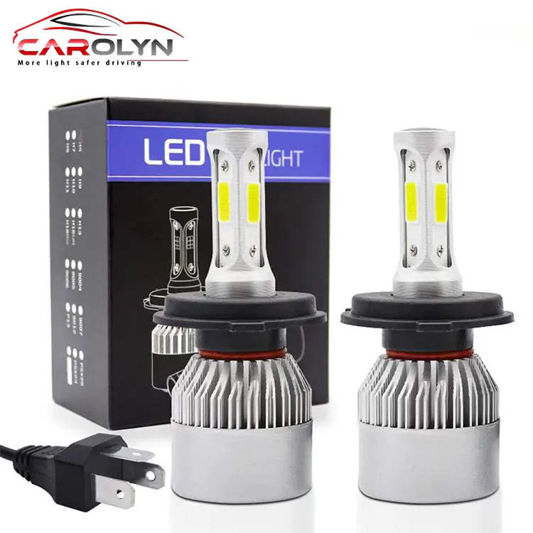 Toptan S2 LED Far 360 derece yüksek güç 72W H4 uzak ve yakın süper parlak beyaz H11 9005 hb3 9006 LED Far ampulü H7